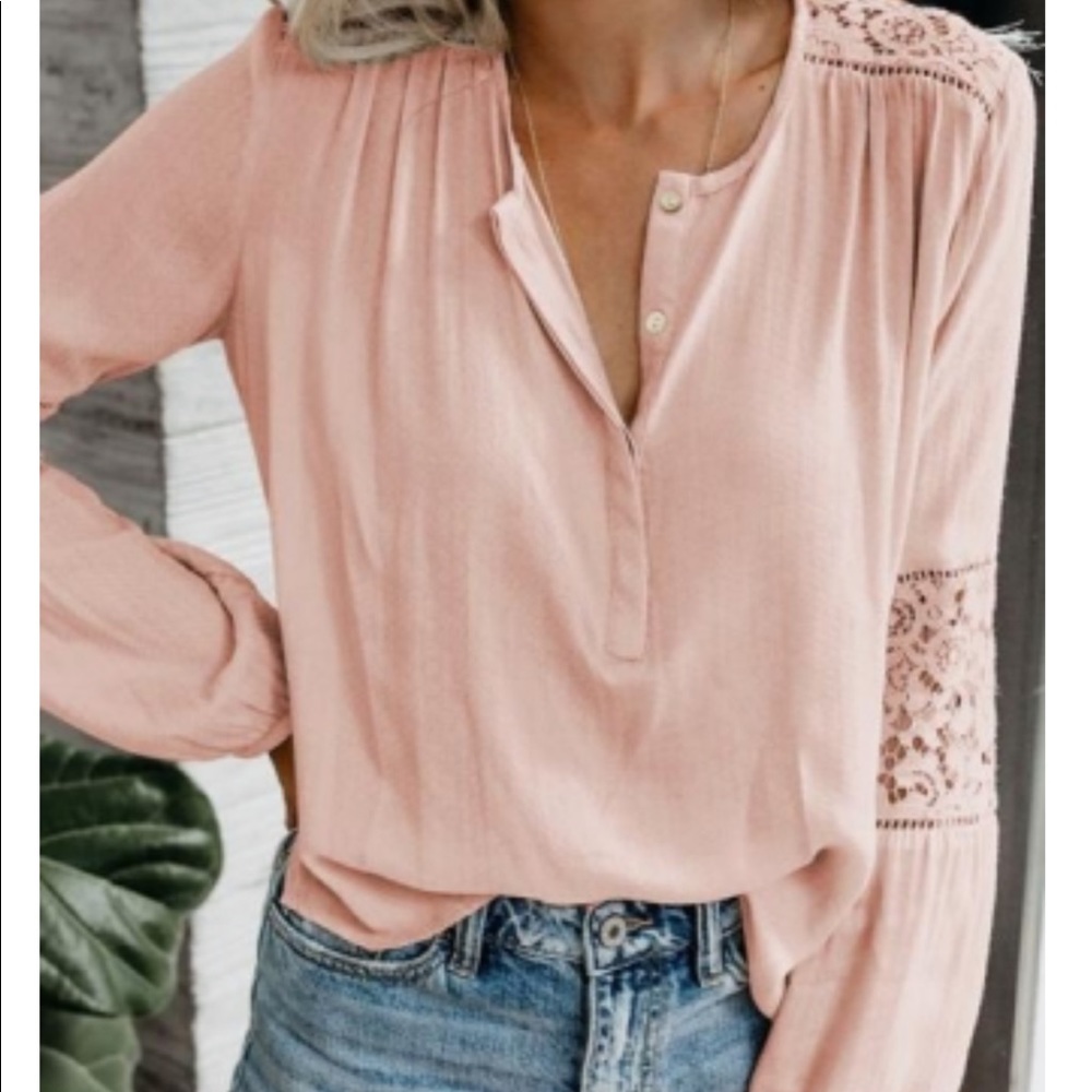 Pink Lace Blouse